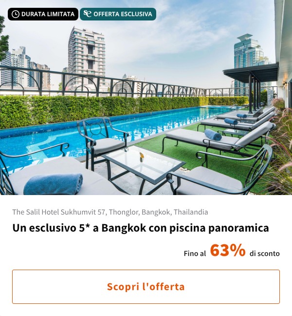 Un esclusivo 5* a Bangkok con piscina panoramica