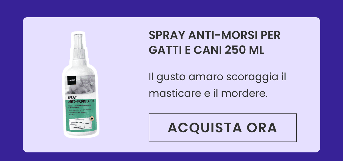 SPRAY ANTI-MORSI PER GATTI E CANI 250 ML · Il gusto amaro scoraggia il masticare e il mordere. · ACQUISTA ORA