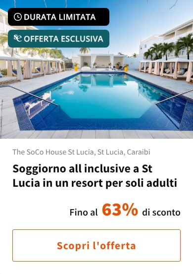 Soggiorno all inclusive a St Lucia in un resort per soli adulti