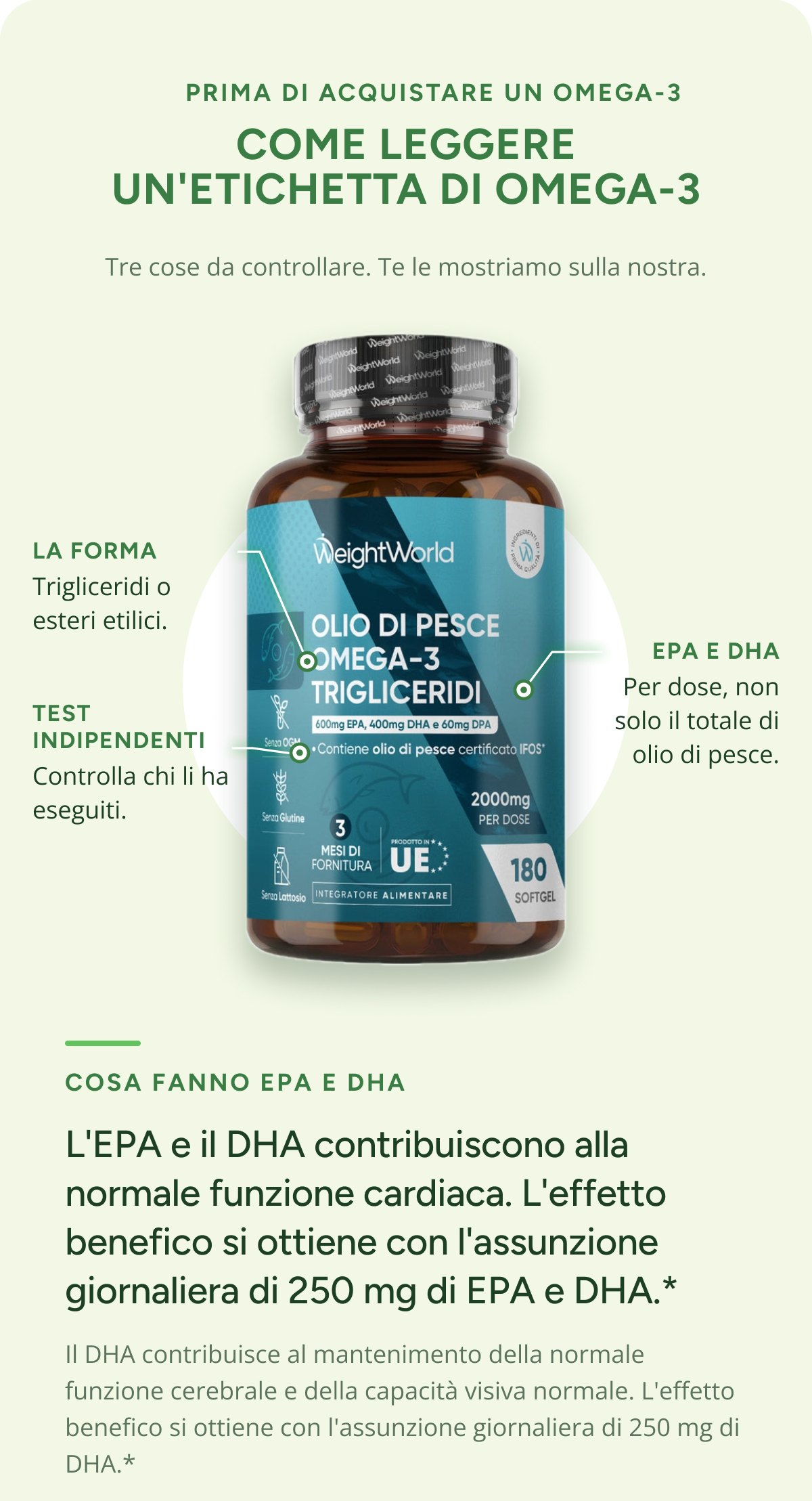 Prima di acquistare un omega-3 come leggere un'etichetta di omega-3 La forma Trigliceridi o sterili. Test indipendenti Controlla chi li ha eseguiti.