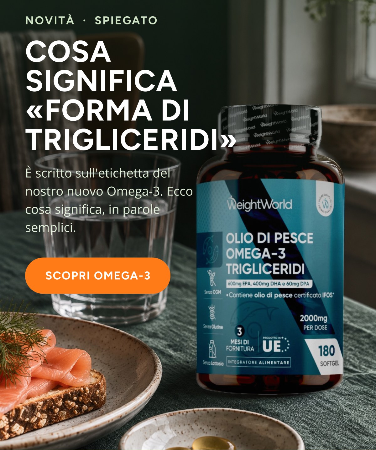 Cosa significa «forma di trigliceridi» È scritto sull'etichetta del nostro nuovo Omega-3. Ecco cosa significa, in parole semplici.