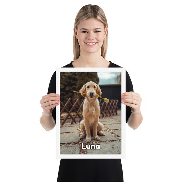 Poster con cornice con la foto del tuo animale