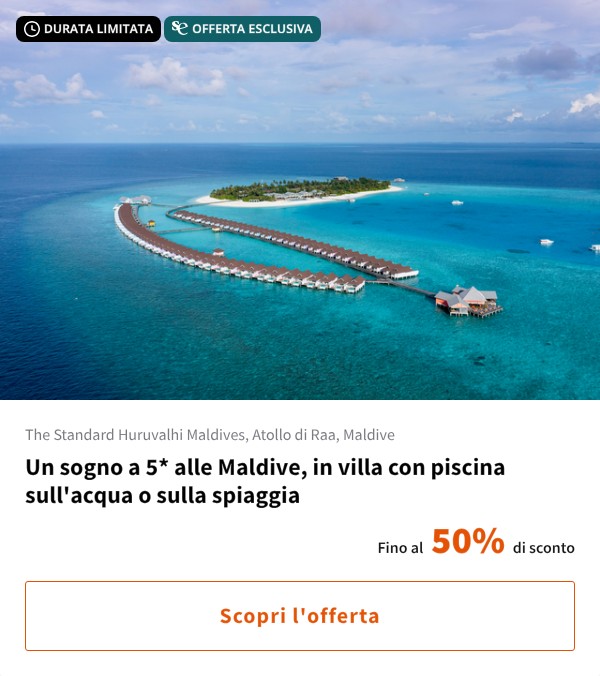 Un sogno a 5* alle Maldive, in villa con piscina sull'acqua o sulla spiaggia
