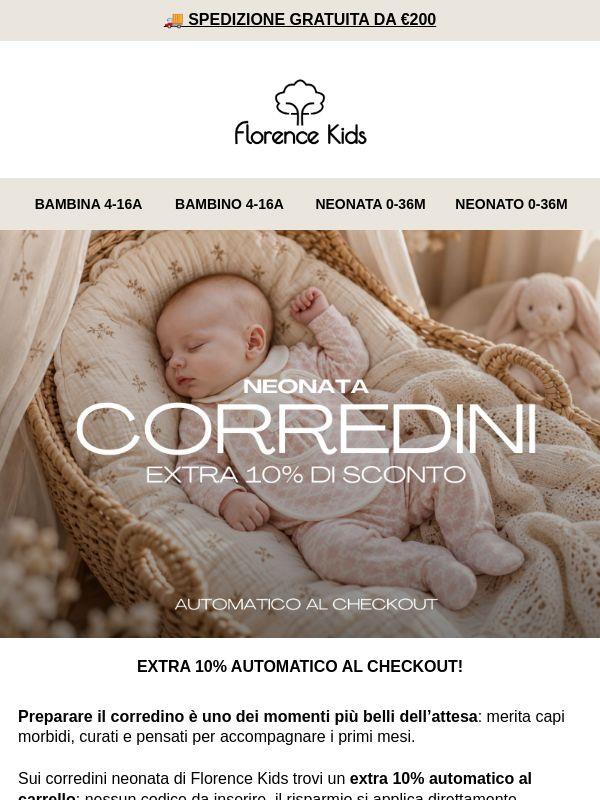 🎀 CORREDINI NEONATA: EXTRA 10% AUTOMATICO AL CARRELLO
