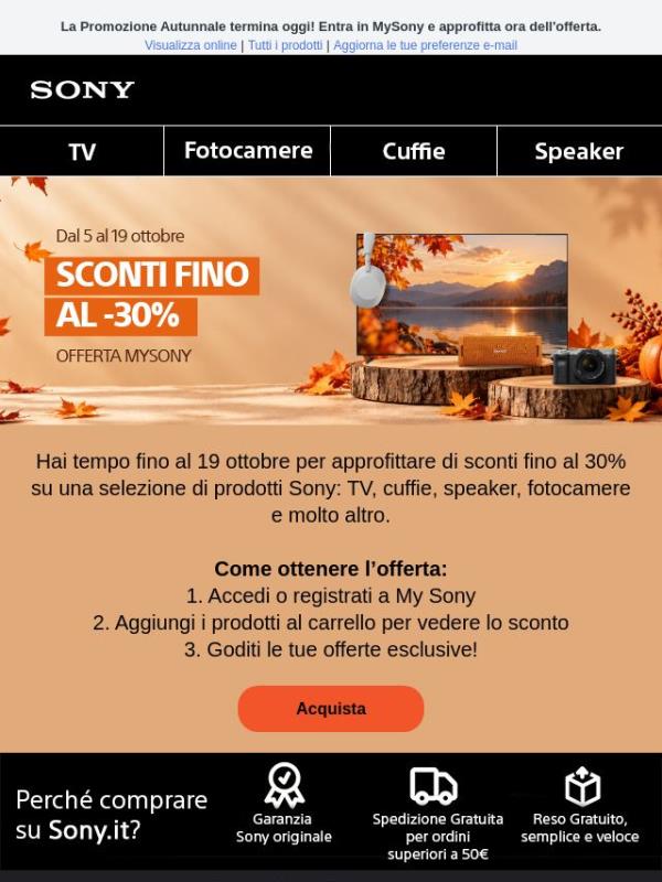 🍂 LAST CHANCE: la promo autunnale sta per finire