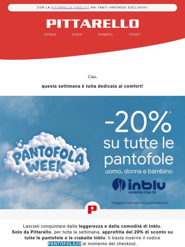 Pantofola Week 🛋️ -20% su Inblu!