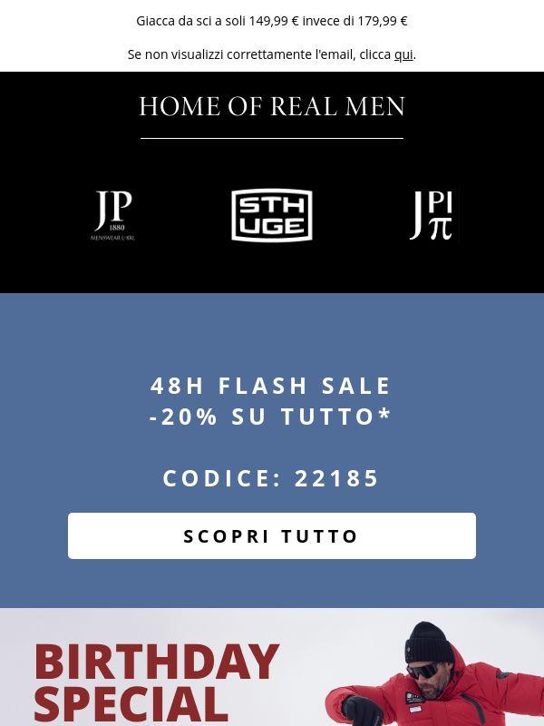 ⏰ Solo oggi:  -20% su tutto