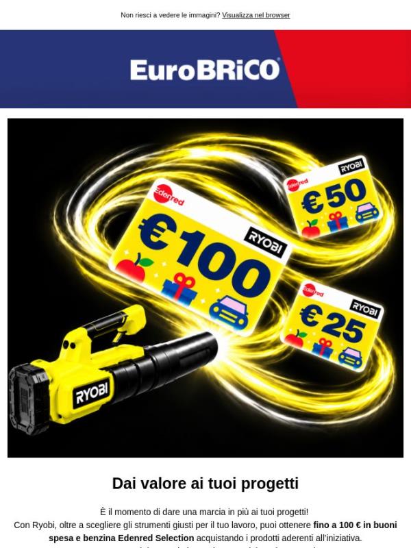 🎁Fino a 100€ in buoni spesa e benzina con Ryobi!