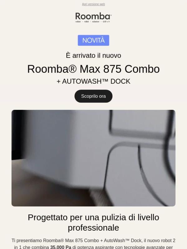 ✨ Ti presentiamo il NUOVO Roomba® Max 875 Combo!