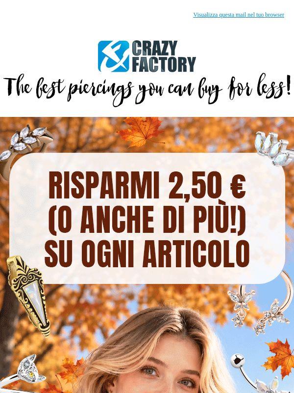 💰 Risparmia in grande! Su ciascuno di questi piercing c'è uno sconto di almeno 2,50 €,