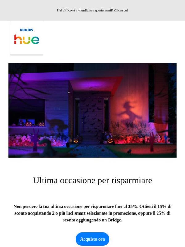 Ultima occasione per risparmiare fino al 25%