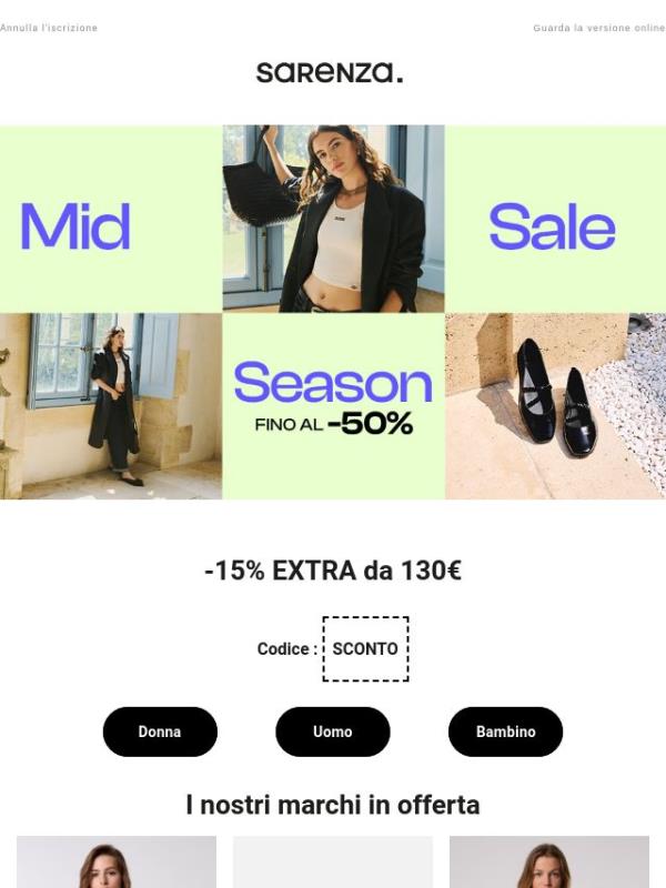 -15% extra da 130€⏳ Fino a mezzanotte