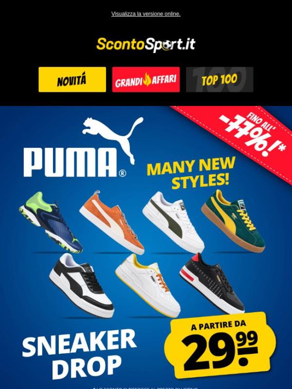 🔥 Nuove sneaker PUMA a partire da 29,99 €!