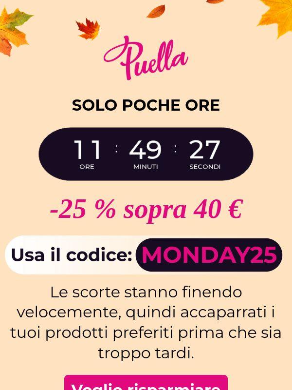 🔥 Solo oggi! Sconto del -25 % sul tuo acquisto