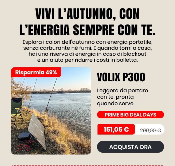 VOLIX P300 Centrale Elettrica Portatile 300W 256Wh LiFeP04 Batteria