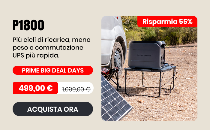 P1800 Centrale Elettrica Portatile 1800W 1024Wh LiFePO4 Batteria