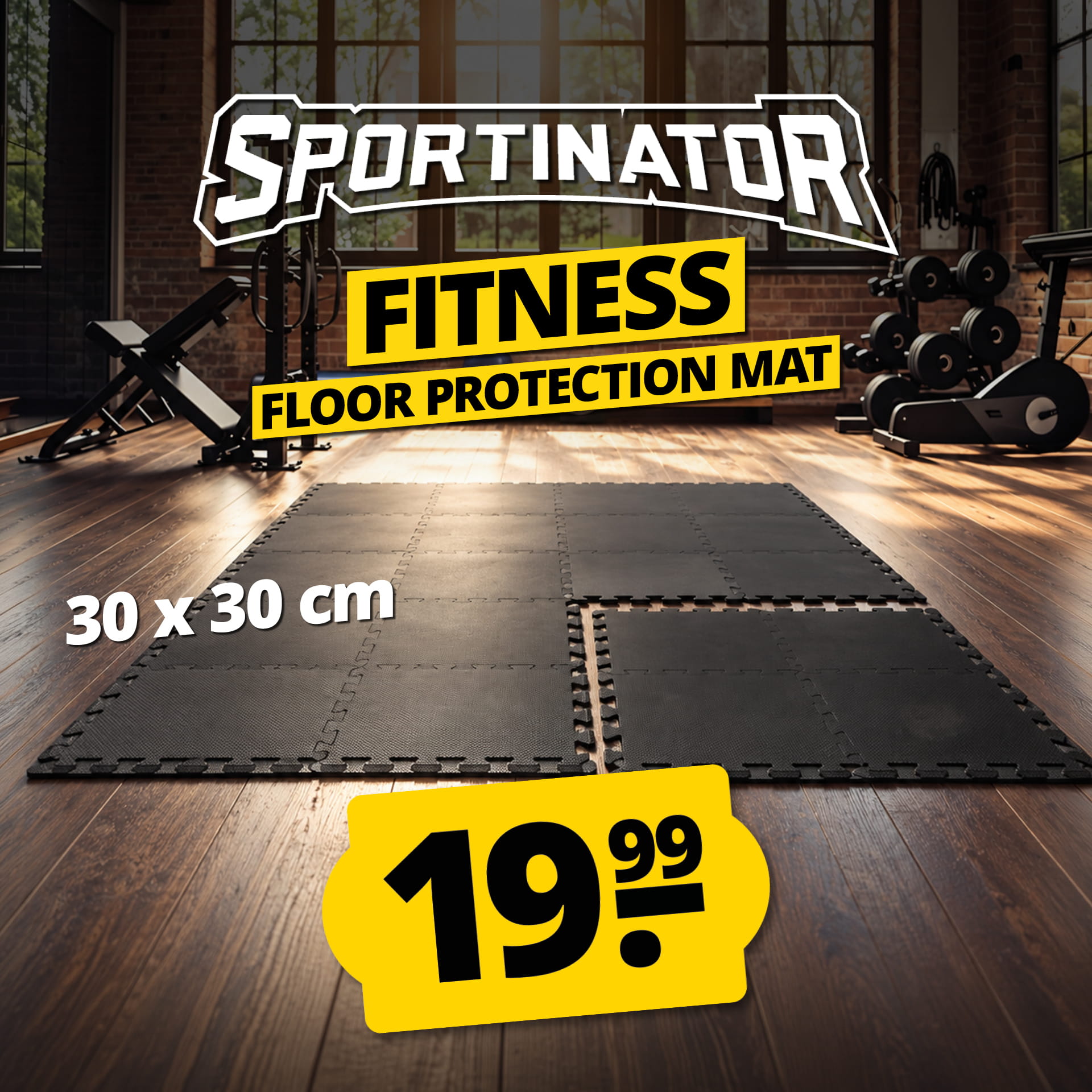 sportinator tappetino protettivo per pavimento fitness 18 set