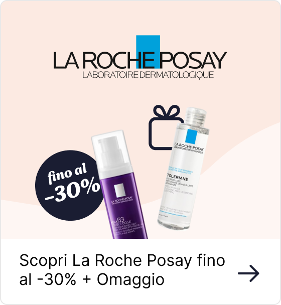 La Roche-Posay logo with Toleriane micellar water and Hyalu B3 serum pictured, sale up to 30% off and free gift