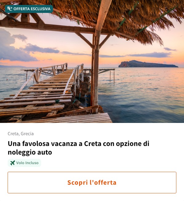 Una favolosa vacanza a Creta con opzione di noleggio auto
