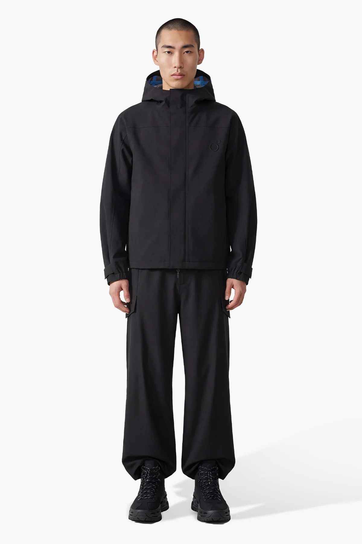 Image of ENTANGLEMENT 3 LAYER WOOL JACKET - BLACK