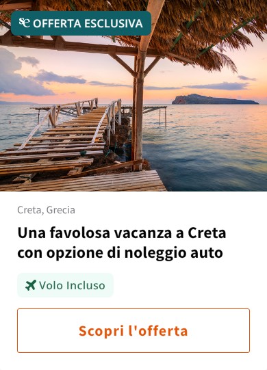 Una favolosa vacanza a Creta con opzione di noleggio auto