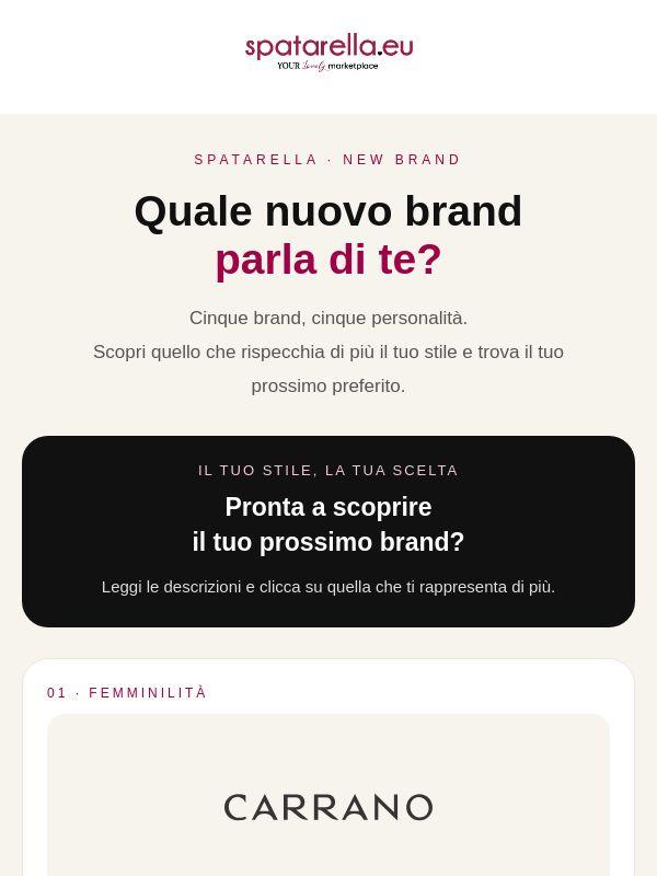 ✨ Quale nuovo brand è fatto per te?