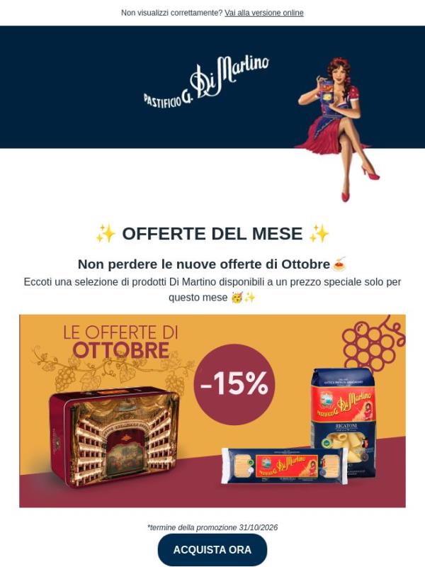 Acquista ora e risparmi il 15%! 🔥