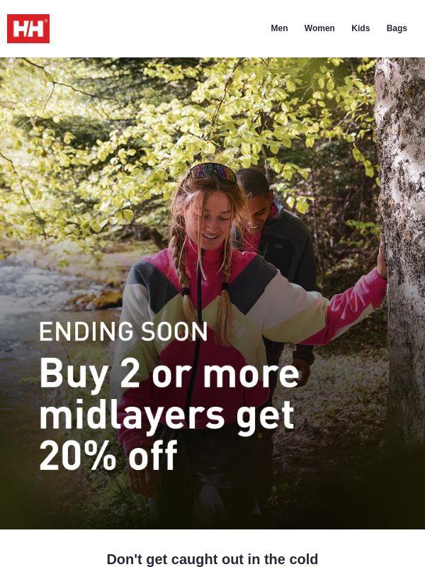 Have you saved 20% on midlayers yet?