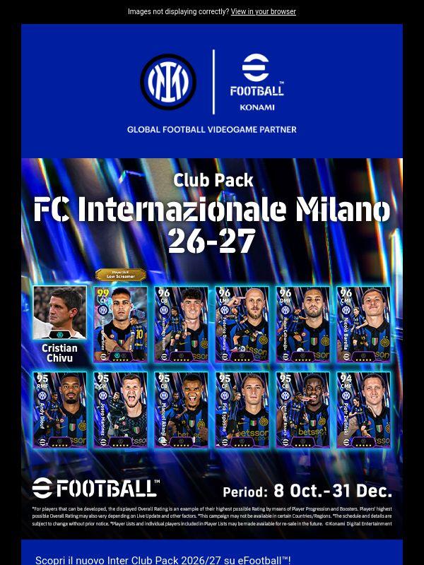 Inter Club Pack 2026/27 disponibile su eFootball™️