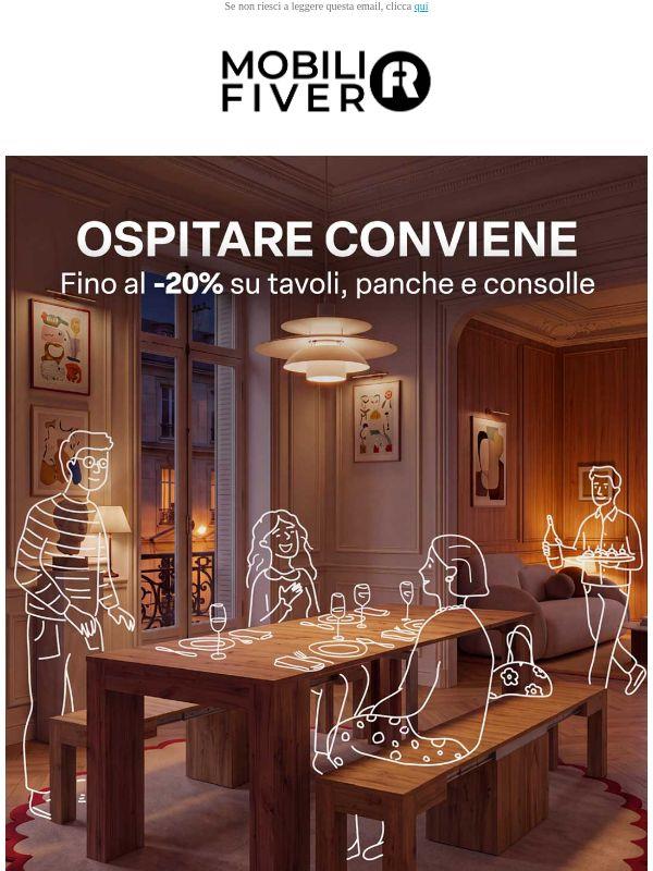 Fino al -20% su tavoli, panche e consolle, solo fino al 25/10