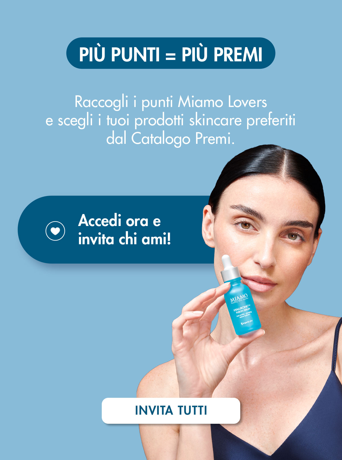 raccogli i punti ML, e scegli i tuoi prodotti skincare preferiti dal catalogo premi