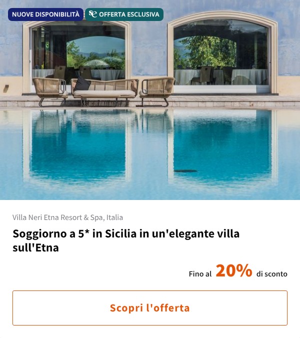 Soggiorno a 5* in Sicilia in un'elegante villa sull'Etna