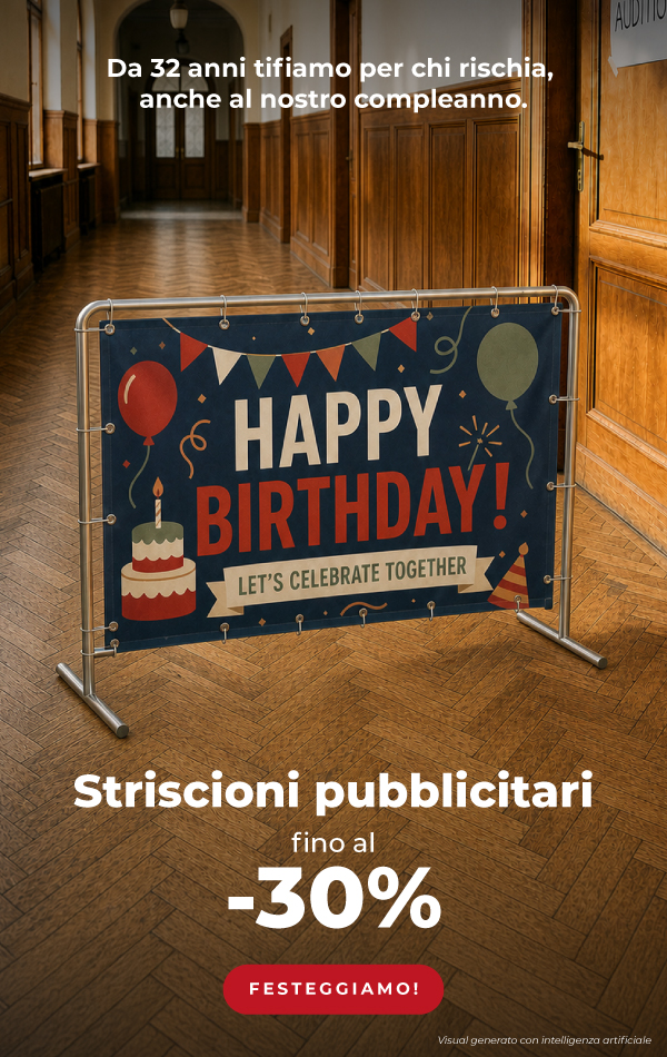 Striscioni pubblicitari fino al -30%