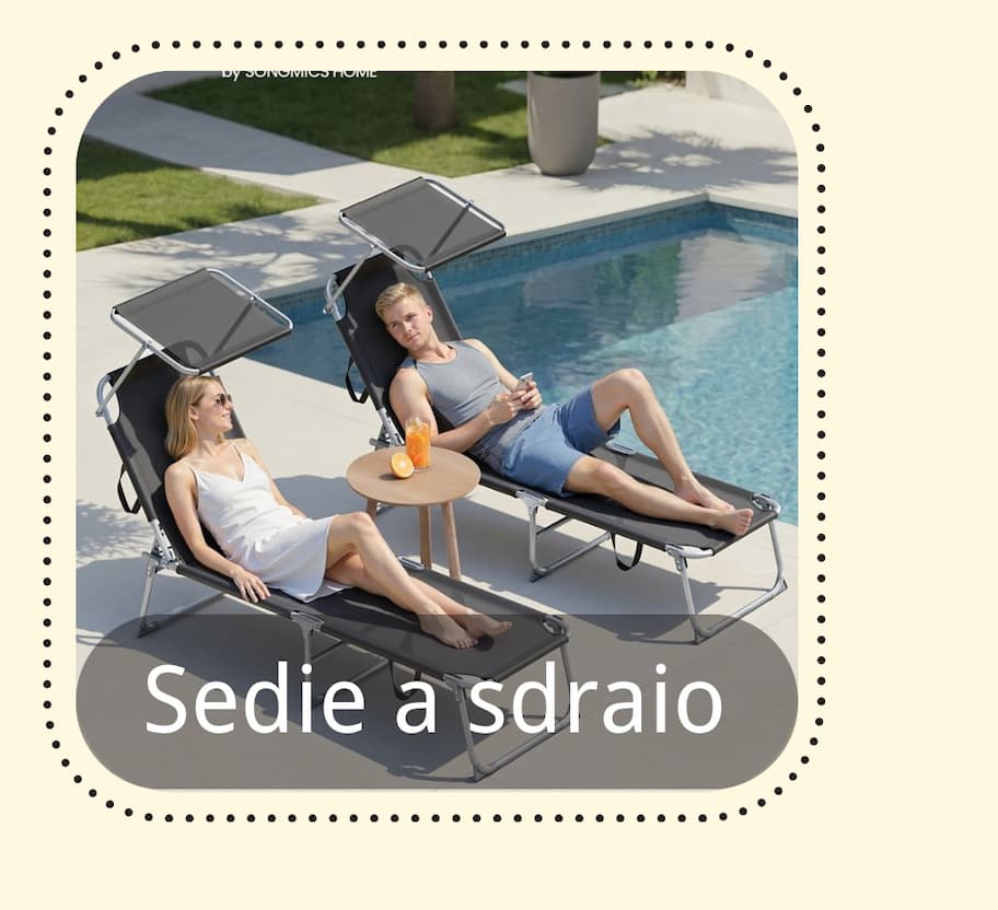 Set da 2 Sedie a sdraio pieghevoli 