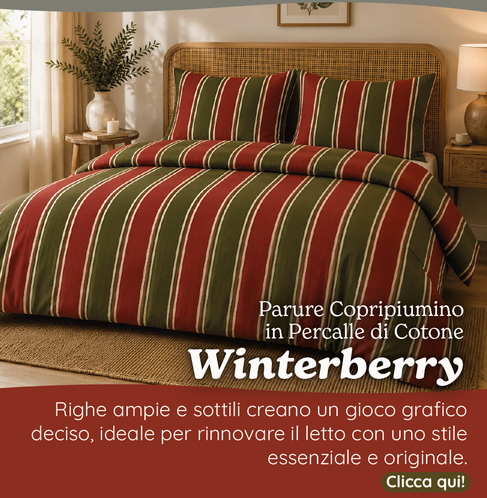 Parure Copripiumino in Percalle di Cotone Rigato - Winterberry
