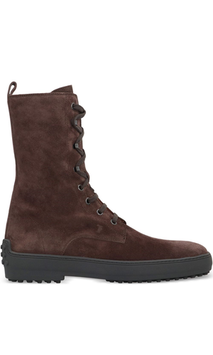 Gommino leather laced boots