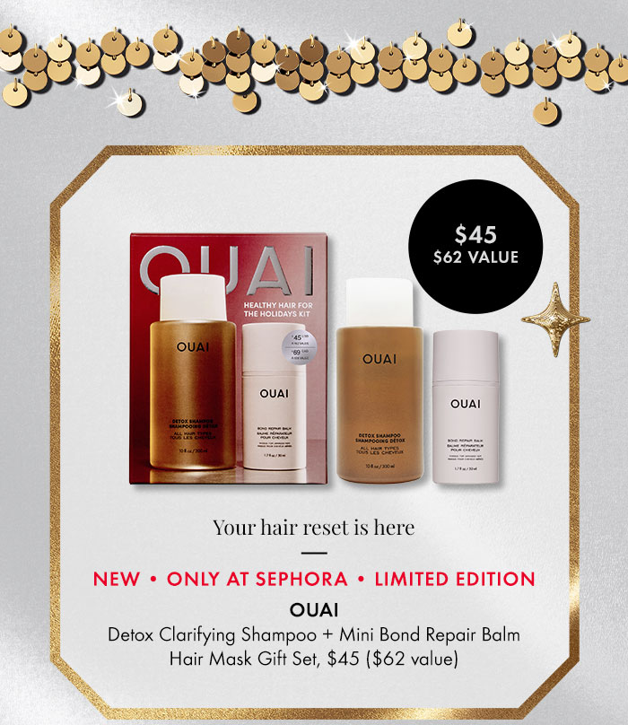 OUAI Detox Clarifying Shampoo + Mini Bond Repair Balm Hair Mask Gift Set