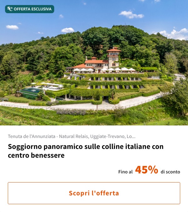 Soggiorno panoramico sulle colline italiane con centro benessere