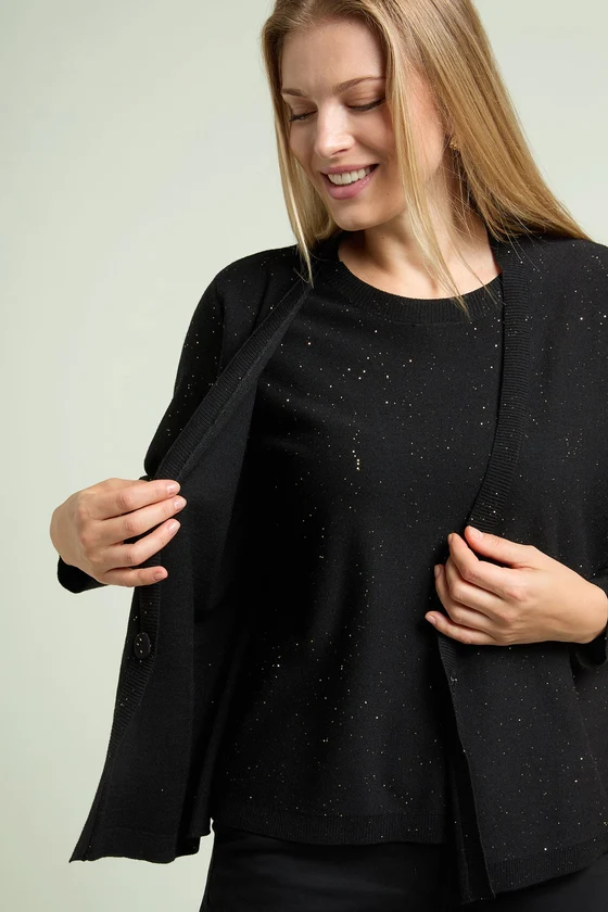 MAGLIA EFFETTO TWIN-SET CON PUNTI LUCE