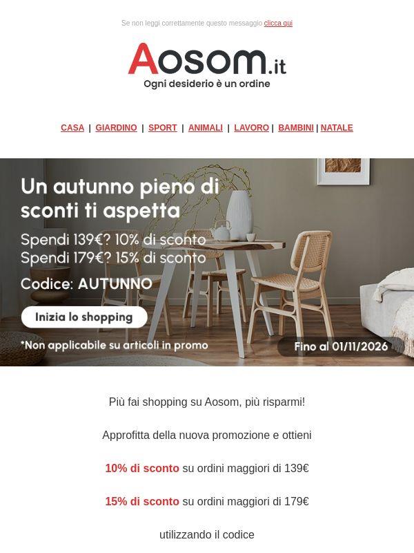 Fino al 15% di sconto sul tuo shopping