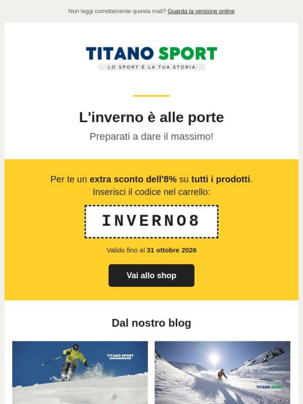 L'inverno è alle porte: preparati a dare il massimo!