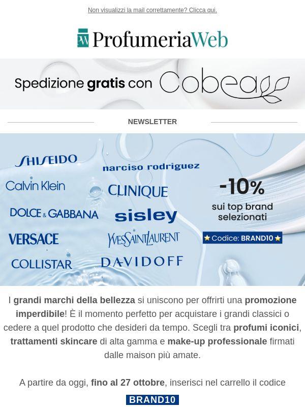 ⭐ -10% sui brand della bellezza: Collistar, Calvin Klein, Dolce & Gabbana, Sisley, Yves Saint Laurent...