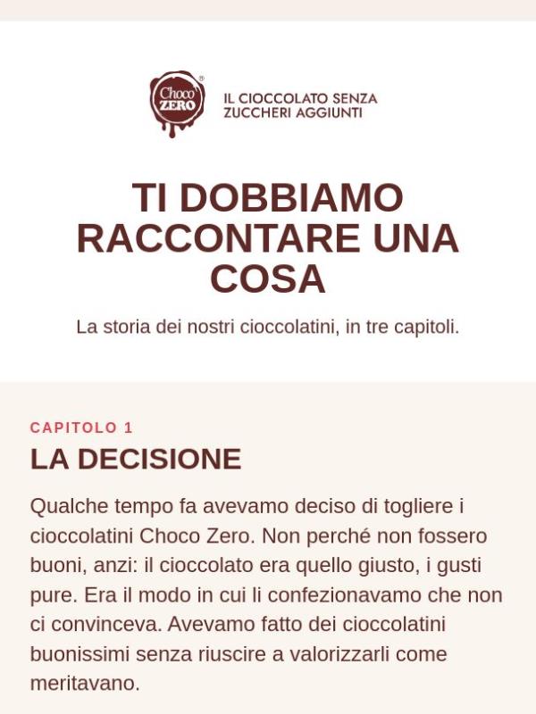 Ti dobbiamo raccontare una cosa