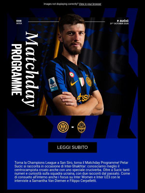 Il Matchday Programme di Inter-Shakhtar