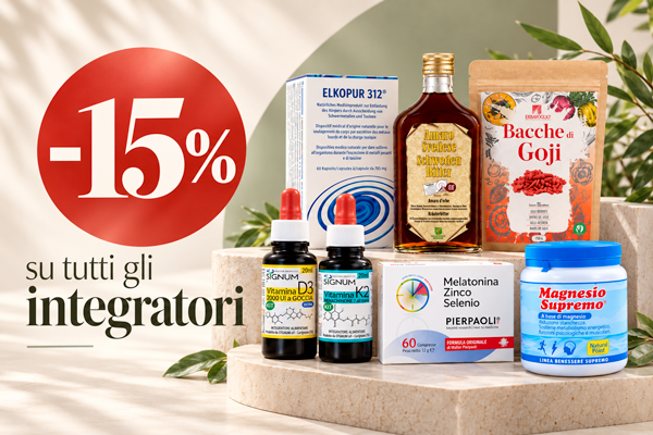 Sconto 15% su TUTTI gli Integratori Naturali