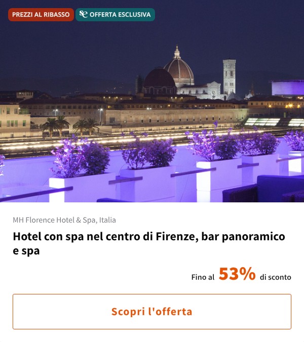 Hotel con spa nel centro di Firenze, bar panoramico e spa