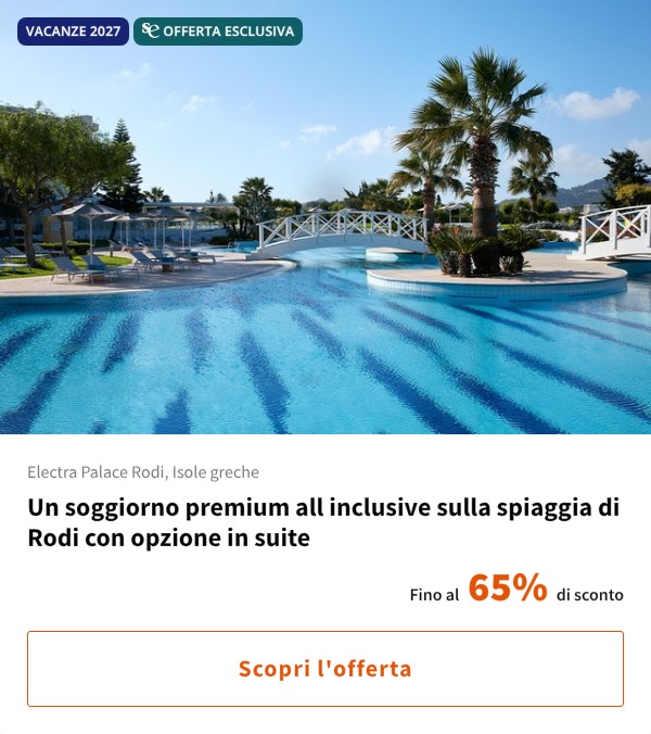 Un soggiorno premium all inclusive sulla spiaggia di Rodi con opzione in suite