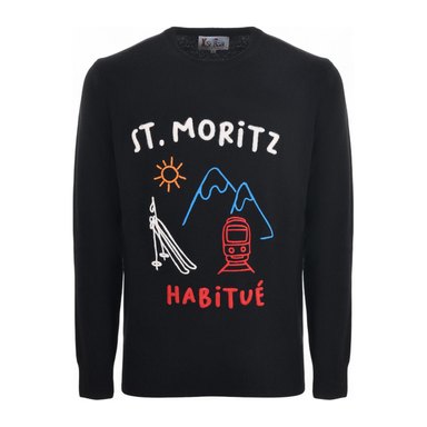 Mc2 Saint Barth — Maglione Heron in misto cashmere con ricamo St. Moritz