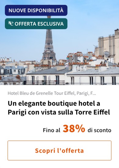 Un elegante boutique hotel a Parigi con vista sulla Torre Eiffel