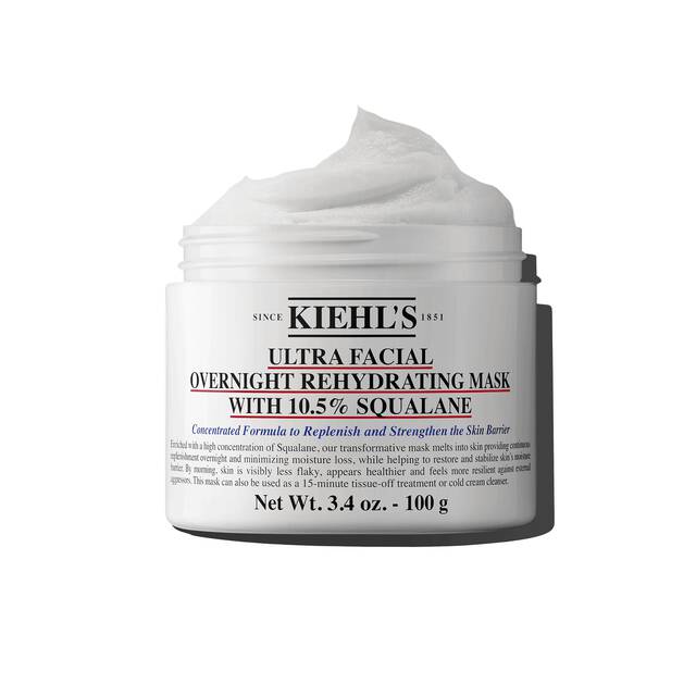 Ultra Facial Overnight Rehydrating Mask con 10.5% di Squalano su sfondo bianco